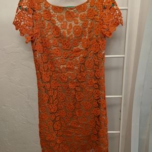 Elegant orange lace dress